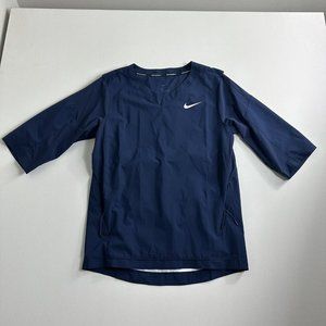 Nike Baseball Men's 3/4 Sleeve Windbreaker Rain Hot Jacket 897383 100 Black SZ M